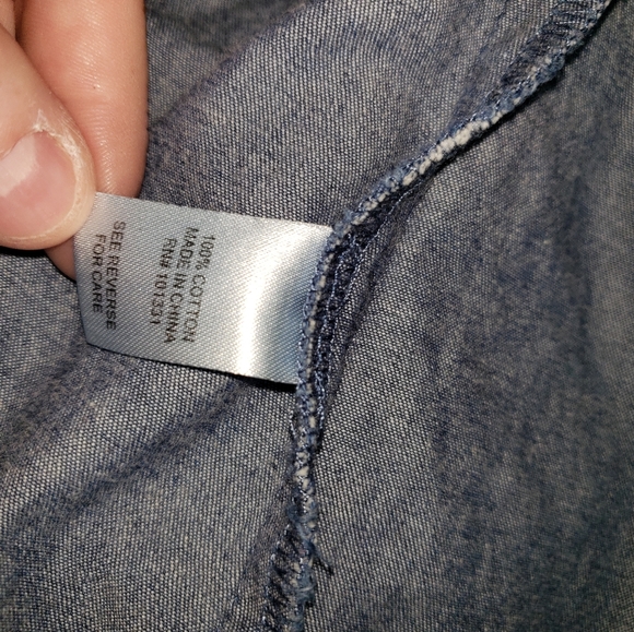 Charlotte Russe dark Demin Button down Shirt Size XS - Picture 5 of 6